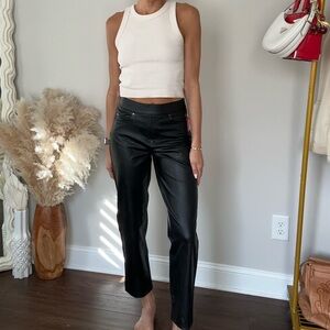 NWT Spanx faux leather high waisted straight leg ankle pants